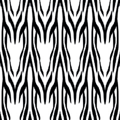 Ikat seamless pattern as cloth, curtain, textile design, wallpaper, surface texture background. Black and white.Vector EPS10
