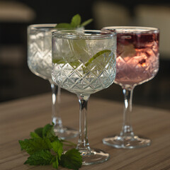 glass of gins cocktails 