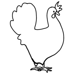 chicken, kvochka, klusha, hen, on a beige,light green, red, yellow background. Digital illustration is designed for printing on any type of textile:dress, tunic, pajamas, bed linen, apron for a daught