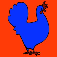 chicken, kvochka, klusha, hen, on a beige,light green, red, yellow background. Digital illustration is designed for printing on any type of textile:dress, tunic, pajamas, bed linen, apron for a daught