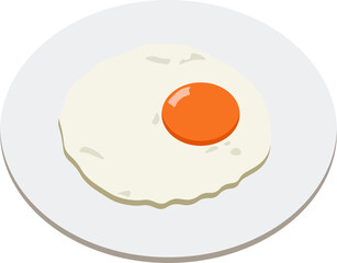 simple vector illustration fried egg