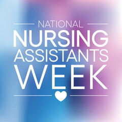 National Nursing assistants week is observed every year in June, The main role of a CNA is to provide basic care to patients and help them with daily activities. vector illustration.