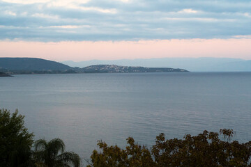 View on the mediterranean coast at Gythion, Greece