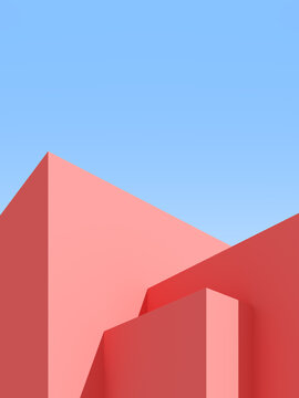 3D Illustration Of Abstract Architecture Background, Minimal Architectural Poster.