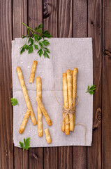 Traditional breadsticks with salt