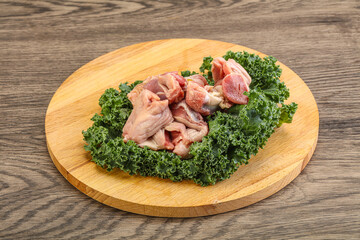 Raw chicken stomach for cooking