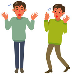 困った表情の若い男性