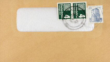 briefmarke stamp gestemelt used frankiert cancel vintage retro alt old papier paper briefumschlag...