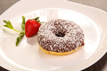 Glaze cundy donut with chocolate