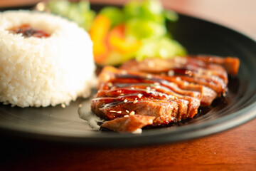 Grilled chicken with teriyaki sauce