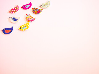 background with birds buttons