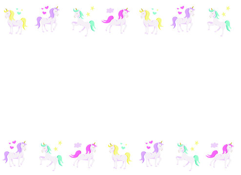 cute unicorn. vector background with unicorns 
