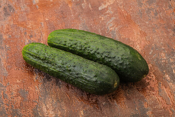 Ripe organic natural green cucumber