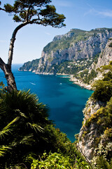 Capri coast with mountains and villages