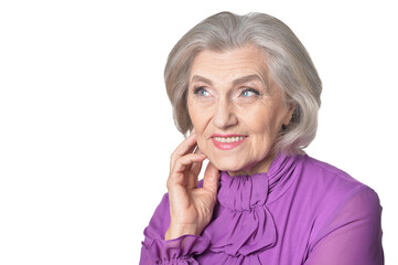 portrait of happy  senior woman posing