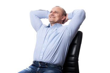 Relaxed businessman sitting in a chair