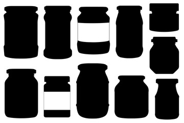 Set of different jars illustration isolated on white