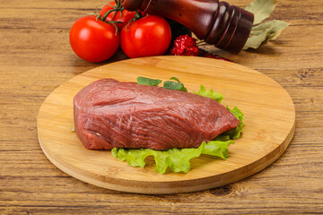 Raw beef piece for cooking