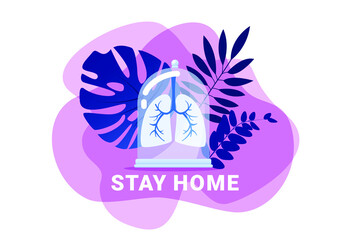 Stay home vector illustration. Quarantine, pandemia
