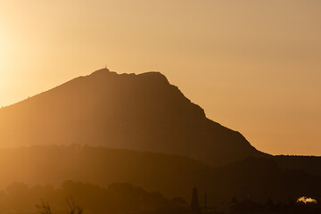 Sainte Victoire mountain at sunrise
