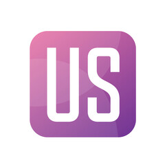 US Letter Logo Design With Simple style