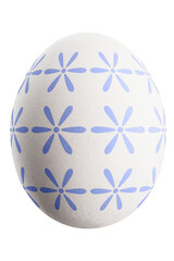 Large picture of an isolated easter egg with a floral pattern.