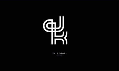 Obraz premium Alphabet letter icon logo DK