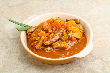 Meat goulash with vegetables
