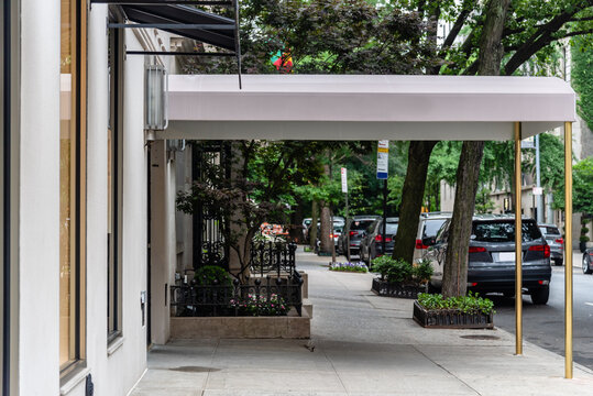 Entrance Canopy To Luxury Apartment Building in the Upper East Side of Manhattan in New York City, USA