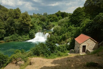 Krka National Park is located near the town of Sibenik on the river Krka consisting of numerous waterfalls and ponds