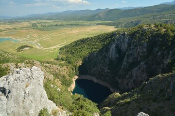 Galipovac Lake is a clear lake with beautiful lookouts and trails around it in Dalmatia, Croatia