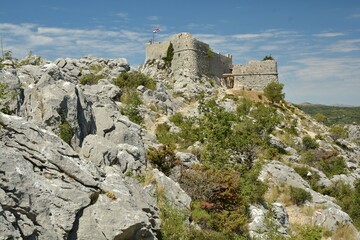 Starigrad is a fortress or a fortica built from limestone in Croatian near Omis in Dalmatia, Croatia