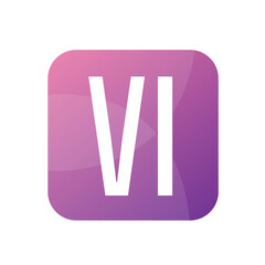 VI Letter Logo Design With Simple style