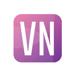 VN Letter Logo Design With Simple style