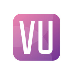 VU Letter Logo Design With Simple style