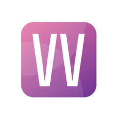 VV Letter Logo Design With Simple style
