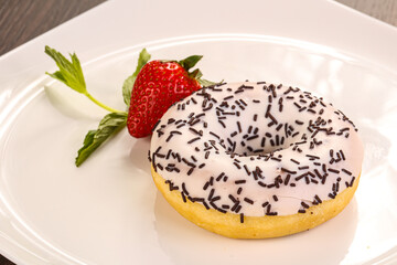Glaze cundy donut with chocolate