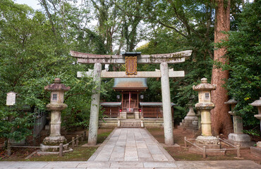 Ayako Tenmangu small shrine on the territory of Kitano Tenmangu shrine. Kyoto. Japan