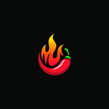 red hot chili with hot flaming fire illustration, 
perfect for companies or brands that deal with spicy food