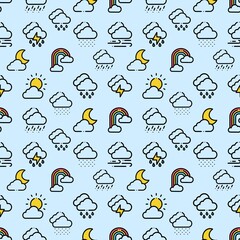 seamless pattern with weather symbols
