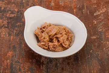 Canned tuna fillet for salad