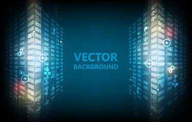 Abstract cyber hi-tech technology vector wallpaper template design
