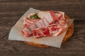Raw lamb ribs for cooking