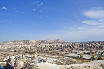 TURKEY, CAPPADOCIA: Scenic view of the mountains landscape with chimneys around Goreme city