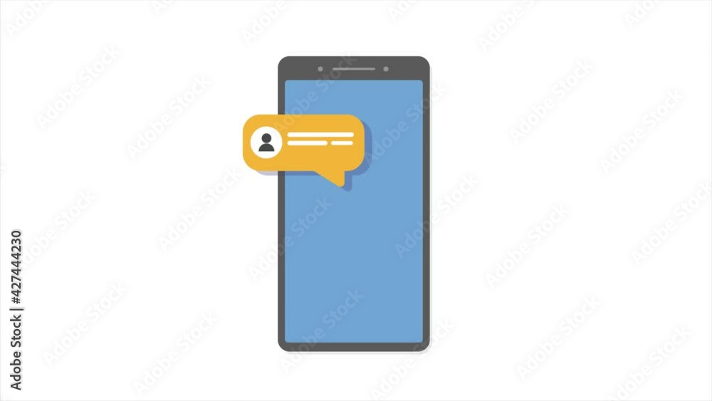 Poster text messages send and receive. smartphone recieve messages. message bubbles. messenger animated con