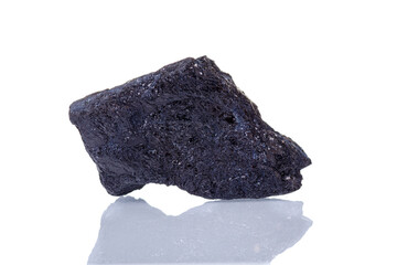 macro mineral stone Schorl on a white background