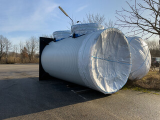 Construction Underground Blue Plastic Pipes