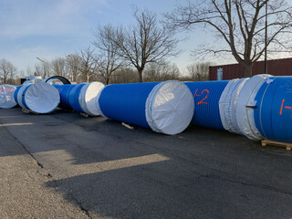 Construction Underground Blue Plastic Pipes