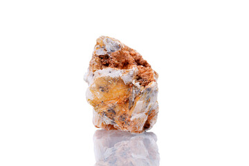 macro mineral stone Cerussite on a white background