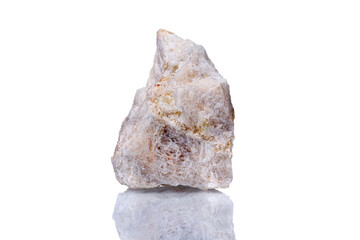 macro mineral stone Wollastonite on a white background